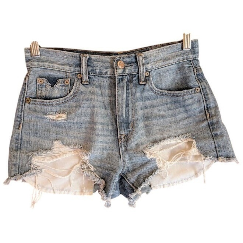 American Eagle Festival Denim Shorts 0 Distressed Edgy Boho Grunge 2010s Summer